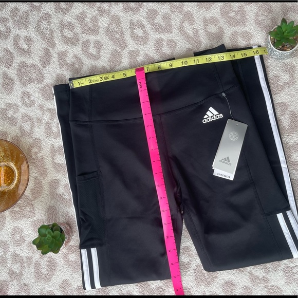 Adidas Primegreen Aeroready 7/8 Length High Rise Leggings with Side Stripe - Picture 3 of 9